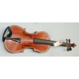 A violin inscribed John G. Murdoch & Co. Ltd, London. E.C., length of back 33.5cm.