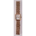 A 9ct gold cased ladies Rotary wristwatch on 9ct gold bracelet.