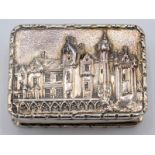 An early Victorian silver Castle Top vinaigrette showing a view of Abbotsford House, by Thomas Shaw,