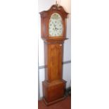 A George III eight day wood grain painted long case clock,