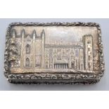 A William IV silver Castle Top vinaigrette showing a view of Newstead Abbey, by Taylor & Perry,