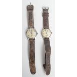 A large Benson nickel cased gentleman's wristwatch, the case signed Dennison Aquatite,