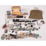 Miscellaneous, including micromosaic and silver earrings.