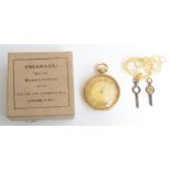 An 18ct gold cased, late Georgian pocket watch by Goffe, Falmouth, with gold open face.
