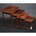 A Chinese hardwood quartetto nest of tables,