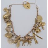 A 9ct gold charm bracelet.