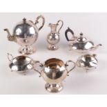 A discus, three piece EPNS tea service by J.B.