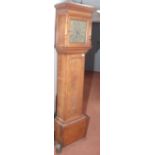 An 18th century oak thirty hour long case clock, the brass 27cm square dial signed Josiah Stringer,