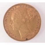 A Victorian young head sovereign dated 1878, nearly extremely fine.