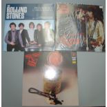 The Rolling Stones, three albums, Sticky Fingers (pink vinyl),