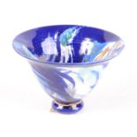 A Roger Michell lustre glaze bowl, the interior decorated with vases of flowers and butterflies ,