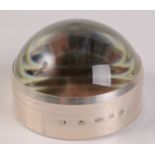 A modern silver mounted bulls eye magnifying glass.
