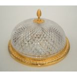 Twenty gold plated brass and cut glass ceiling light fittings with pine cone finial,