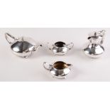 A James Dickson EPBM plain Art Nouveau, four piece tea service.