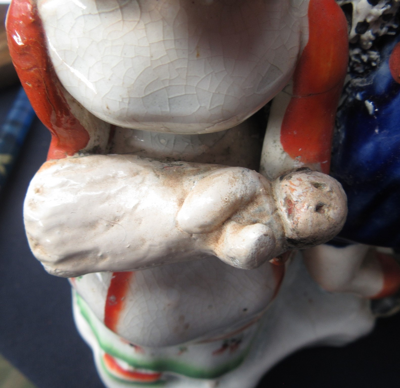 A pair of Victorian Staffordshire pottery figures of girls riding goats, width 15cm, - Image 2 of 9