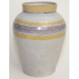 A Poole Pottery Carter Stable Adams baluster vase, with polychrome bands of abstract design,