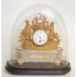 A French alabaster and gilt metal mantel clock, 19th century,