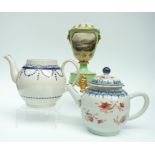 An 18th century blue Chinese and white porcelain teapot,