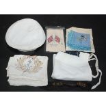 A selection of naval related memorabilia, including an HMS Seahawk hat,