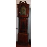 A late Georgian mahogany eight day long case clock, the brass dial signed W.