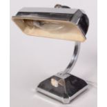 An Art Deco style chrome desk lamp, height 24cm.