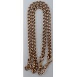 A 9ct gold curb link watch chain, 42.3g.