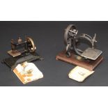 A Willcox & Gibbs cast iron sewing machine, length 32cm,