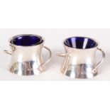 A pair of silver Art Nouveau open salts by David & Maurice Davis, Birmingham 1904,