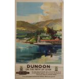 British Railway poster Dunoon By Claude Buckle Printed by Jordison and Co.