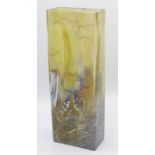 An Isle of Wight limited edition rectangular glass vase, 'Landscape' pattern,