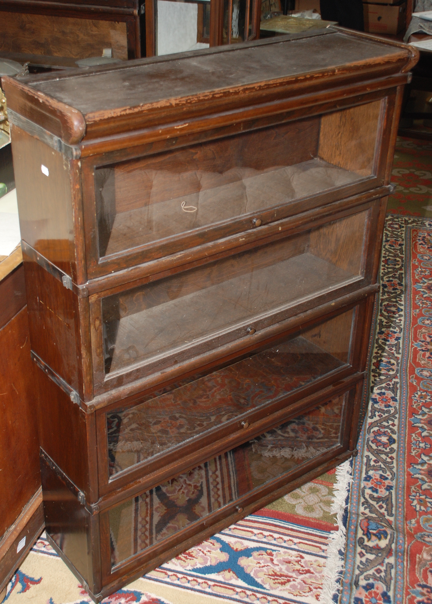 An oak Globe Wernicke four section bookcase.