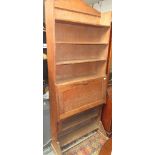 A Cotswold School light oak bureau bookcase,