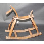 A cider barrel rocking horse, made by Reg Langford, cooper of Taunton Cider Company,