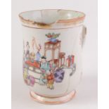 A Chinese famille rose mug, 18th century, height 15.