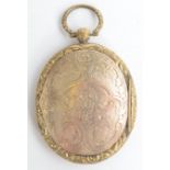 An early Victorian double sided locket the frame gilt,