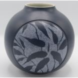 A Denby Pottery limited edition spirit blue globe vase, No.21 of 1000, height 22cm.