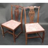 Four dining chairs, each with lath splat.