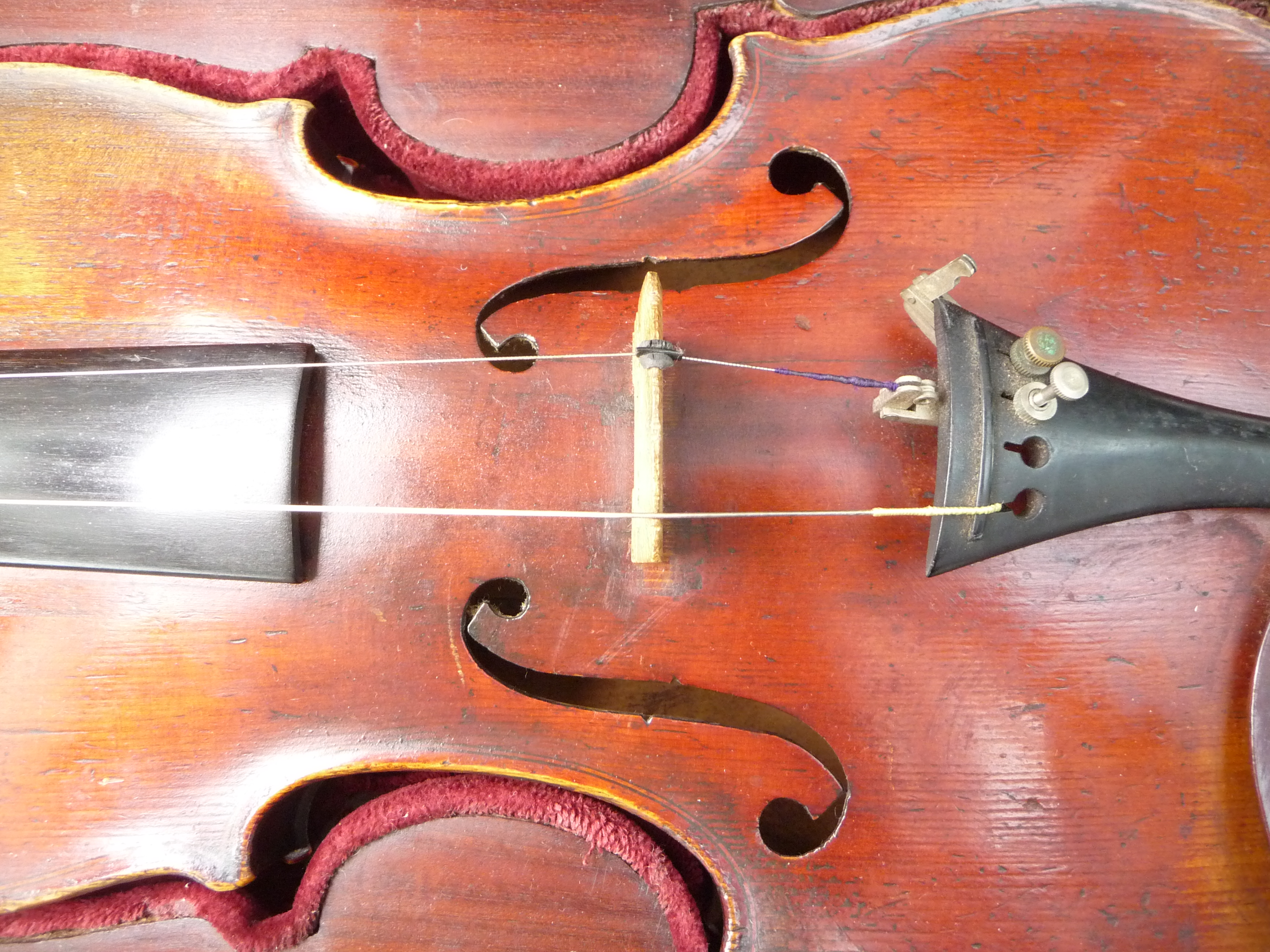 A cased violin, bearing paper label 'Henry Betts, Maker Royal Exchange, London', - Image 14 of 23