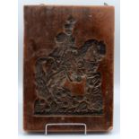 A wax intaglio showing a man on horseback, 32 x 23cm.