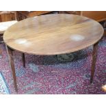 A George III half round table, with single flap and frieze drawer.