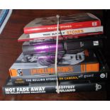A bundle of Rolling Stones related books including "Unseen Archives" and "The Illustrated