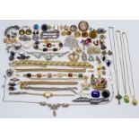 Costume jewellery, including some silver, etc.