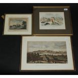 Three framed engravings entitled 'Bedford Bridge',