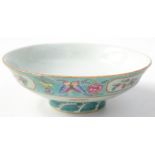 A Chinese famille verte tazza, 19th century,