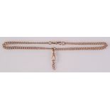 A curb link 9ct gold watch chain, 27.2g. Condition report: 38.5cm in length.