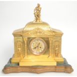 A large French 19th century gilt metal mantel clock,