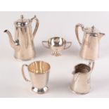 A Mappin & Webb Ltd. one pint jug with a GWR hotel crest and four similar pieces.