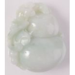 A Chinese carved jade gourd, 5.5 x 4.5cm.
