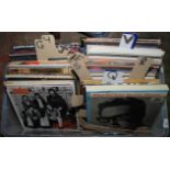 A large collection of 33rpm vinyl albums including The Buddy Holly Story on Coral, Bob Dylan,
