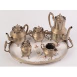 A WMF four piece tea service in the manner of the Secessionist Movement,
